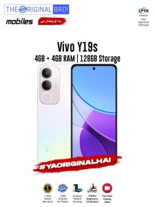 Vivo Y19s - 4GB RAM - 128GB Storage - PTA Approved - 1 Year Warranty - Silver - The Original Bro Mobiles - TOB40